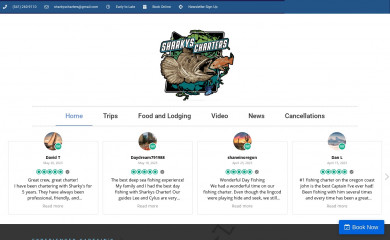 sharkyscharterfishing.com screenshot