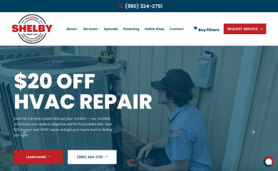shelbyheating.com screenshot