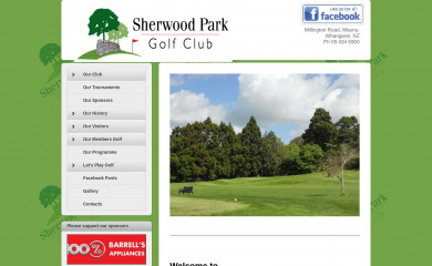 sherwoodparkgolf.co.nz screenshot