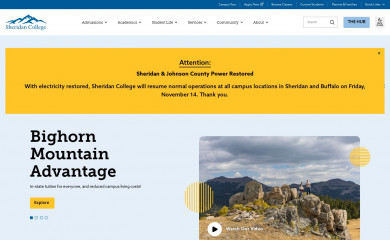 sheridan.edu screenshot
