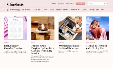 shinesheets.com screenshot