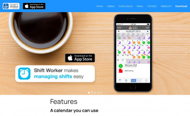 shiftworkerapp.com screenshot