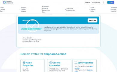 shipname.online screenshot
