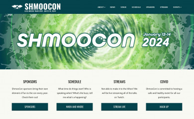 shmoocon.org screenshot