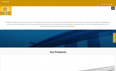 shyamsteel.com screenshot