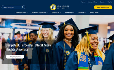 sienaheights.edu screenshot