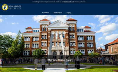 sienaheights.edu screenshot