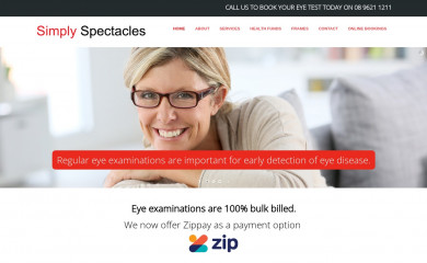 simplyspectacles.com.au screenshot