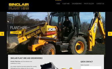 sinclairplanthire.co.uk screenshot