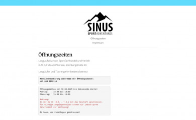 sinus-sportadventures.at screenshot