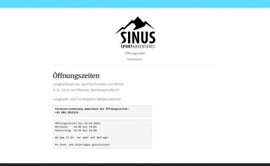 sinus-sportadventures.at screenshot