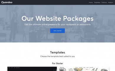 https://sites.quandoo.com/website-product/ screenshot