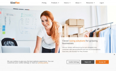 sizefox.com screenshot