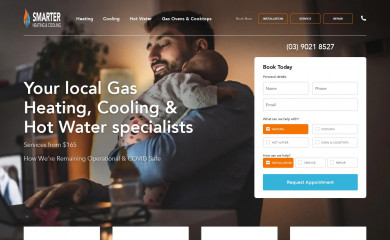smarterheatingcooling.com.au screenshot