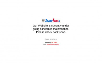 soccertours.ie screenshot