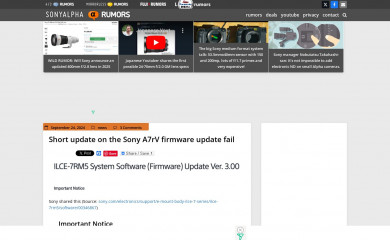 sonyalpharumors.com screenshot