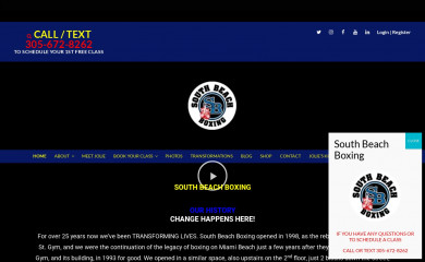 southbeachboxing.com screenshot