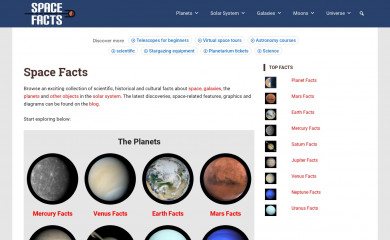 space-facts.com screenshot
