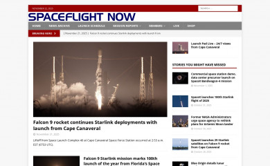 spaceflightnow.com screenshot