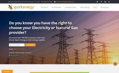 sparkenergy.com screenshot