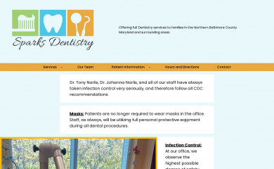 sparksdentistry.com screenshot