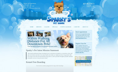 sparkyspetsalon.com screenshot
