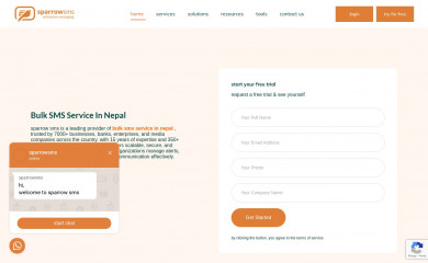sparrowsms.com screenshot