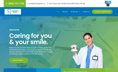 springhilldental.ca screenshot