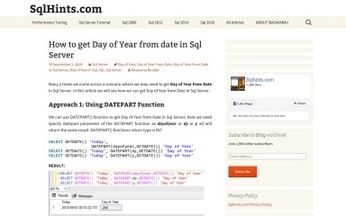 sqlhints.com screenshot