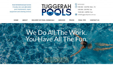 tuggerahpools.com.au screenshot