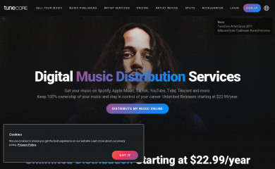 http://tunecore.com screenshot