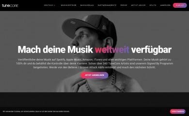 tunecore.com.de screenshot