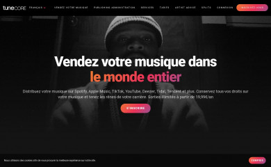 tunecore.fr screenshot