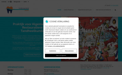 tandartshover.nl screenshot