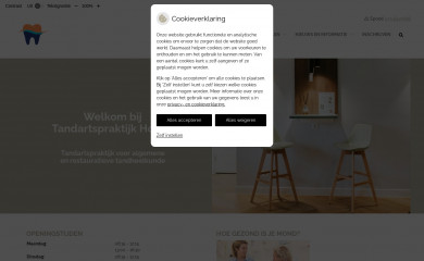 tandartshover.nl screenshot