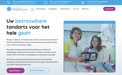 tandartspraktijkbergmanstrook.nl screenshot
