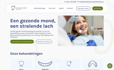 tandartspraktijkscherpenzeel.nl screenshot