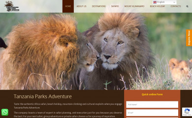 tanzaniaparks.com screenshot
