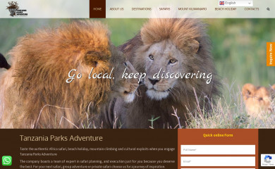 tanzaniaparks.com screenshot