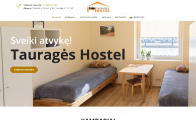 tauragehostel.lt screenshot