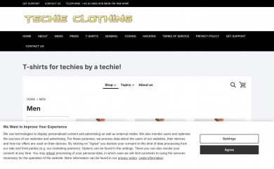 techieclothing.com screenshot