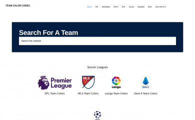 teamcolorcodes.com screenshot