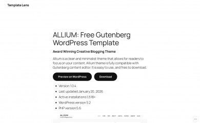 https://templatelens.com/allium/ screenshot