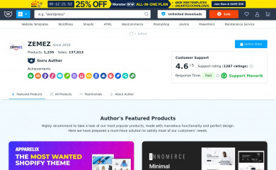https://www.templatemonster.com/vendors/zemez/ screenshot