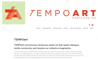 tempoartmaine.org screenshot