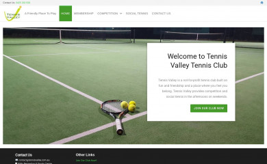 tennisvalley.com.au screenshot