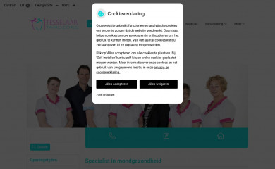 tesselaartandzorg.nl screenshot
