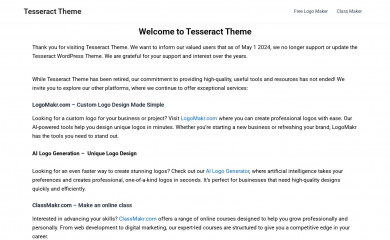 https://tesseracttheme.com/ screenshot