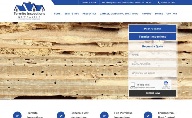 termiteinspectionsnewcastle.com.au screenshot