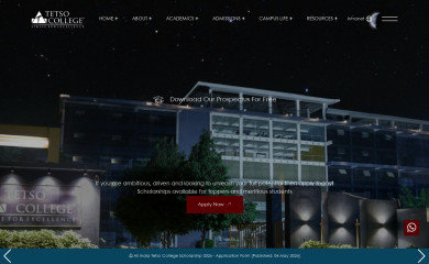 tetsocollege.org screenshot